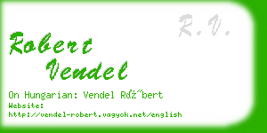 robert vendel business card